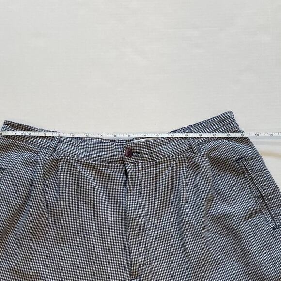 Milano Design Group Navy & White Check Linen Blend High Rise Tailored Shorts, 20 - Picture 10 of 13